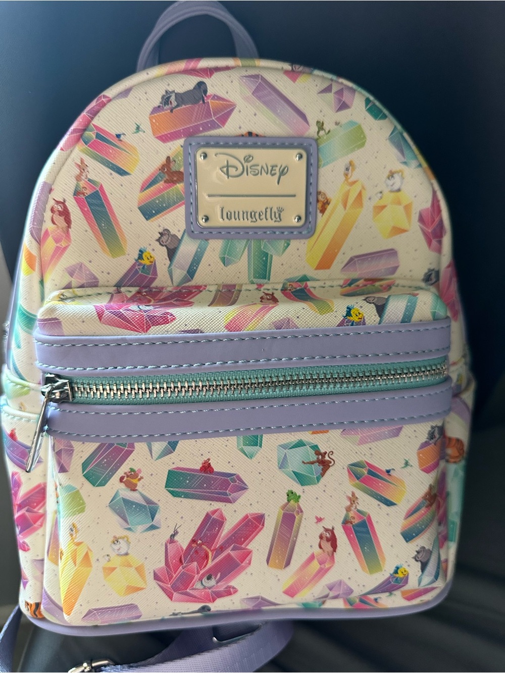 Disney x Loungefly Kids Pastel Crystal Pattern Mini Backpack - Purple Accent